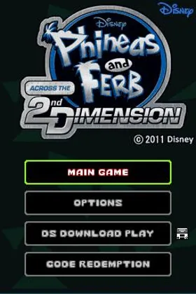 Phineas and Ferb - Across the 2nd Dimension (USA) (En,Fr,Es) screen shot title